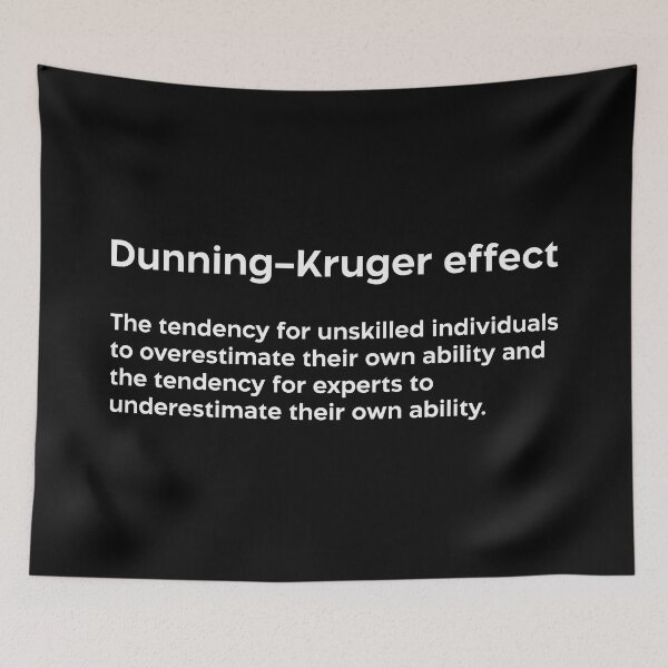 Item preview, Dunning-Kruger effect white designed and sold by EdimQuotes.