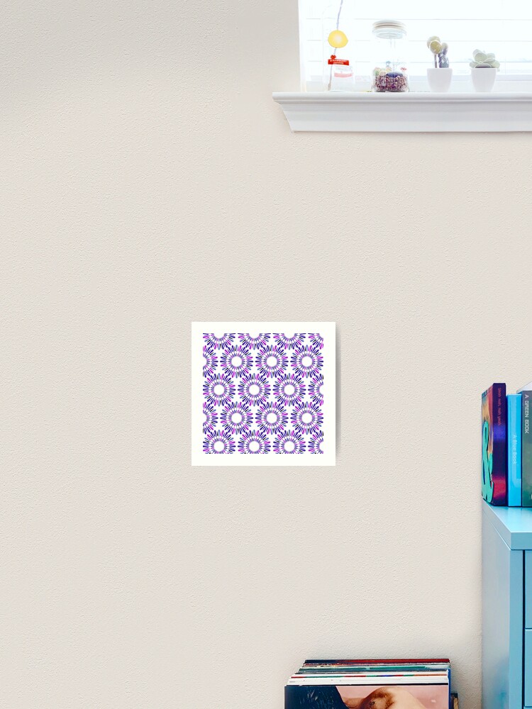 Thumbnail 2 of 3, Art Print, Blue Violet Abstract Colorful Circular Rounded Flower Pattern designed and sold by risingrocket.