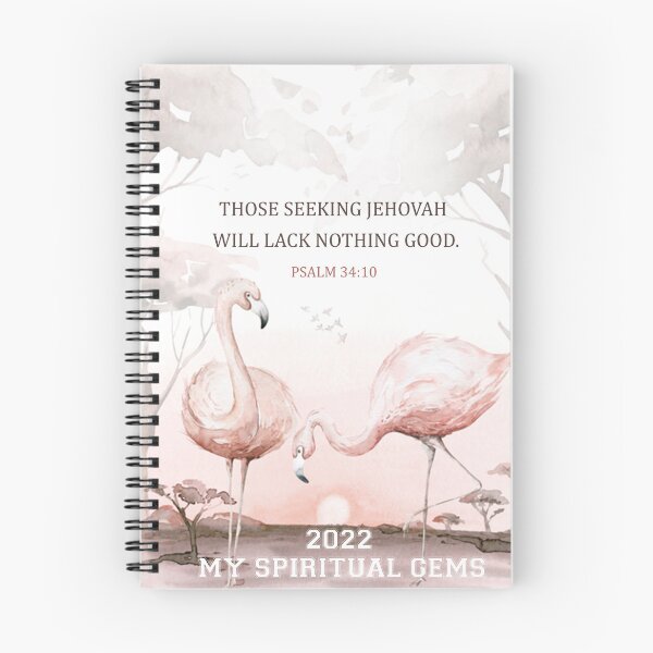 Item preview, Yeartext 2022 My Spiritual Gems (Flamingo) Spiral Notebook designed and sold by crafts-gift.