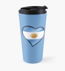 Argentinische Flagge - Argentinien - Herz Thermosbecher