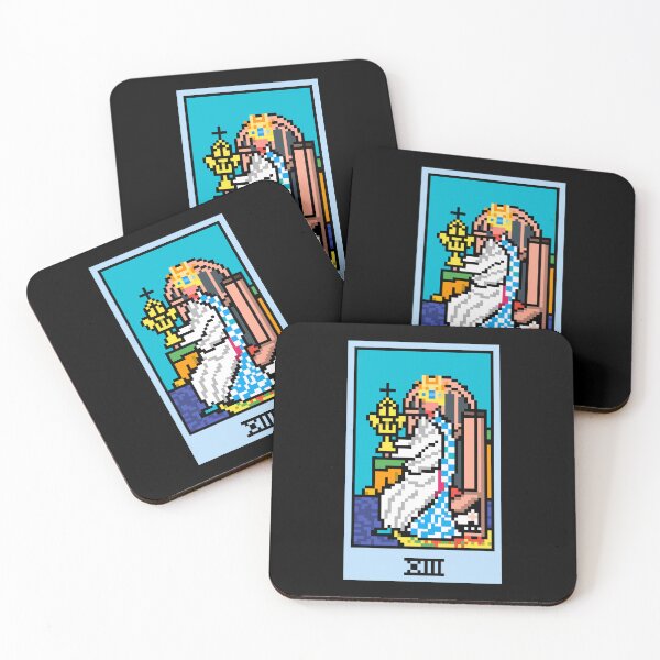 Item preview, Wait, is this pixel art tarot? Black - Minor Arcana 'Queen of Cups' (Design for T-shirt, stickers and other accessories) designed and sold by Pixel Waite.