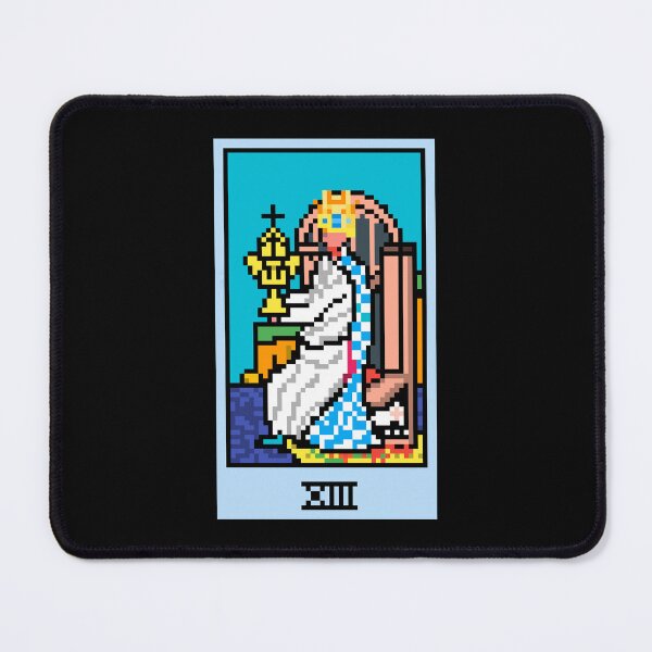 Item preview, Wait, is this pixel art tarot? Black - Minor Arcana 'Queen of Cups' (Design for T-shirt, stickers and other accessories) designed and sold by Pixel Waite.