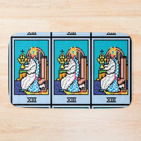 Item preview, Wait, is this pixel art tarot? Black - Minor Arcana 'Queen of Cups' (Design for T-shirt, stickers and other accessories) designed and sold by Pixel Waite.