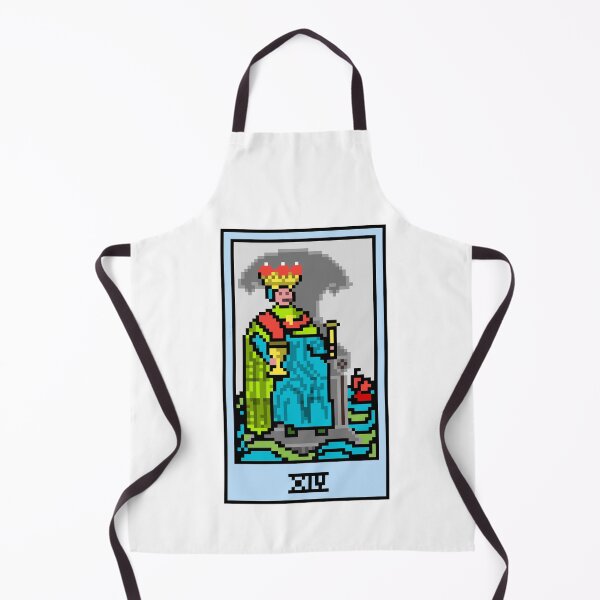 Item preview, Wait, is this pixel art tarot? White - Minor Arcana 'King of Cups' (Design for T-shirt, stickers and other accessories) designed and sold by Pixel Waite.