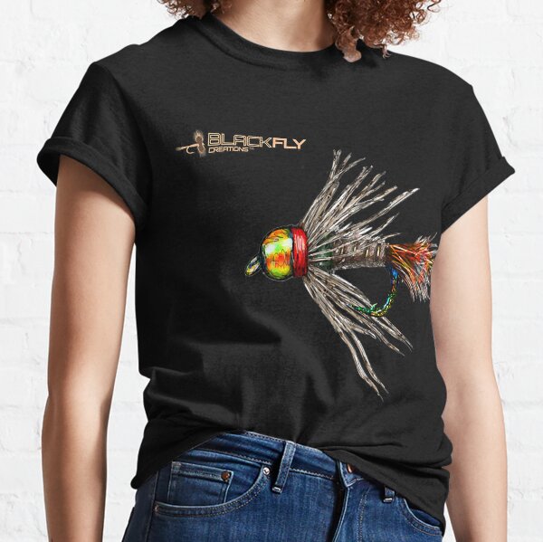 Trout Midge Fly Fishing Tying Tenkara Gifts by Black Fly Long Sleeve T-Shirt