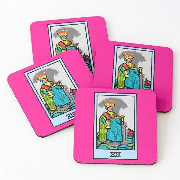 Item preview, Wait, is this pixel art tarot? Pink - Minor Arcana 'King of Cups' (Design for T-shirt, stickers and other accessories) designed and sold by Pixel Waite.