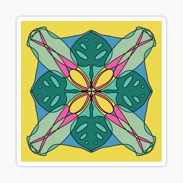 Mandala Monstera Sticker