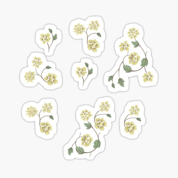Vintage Wild Roses Yellow Sticker