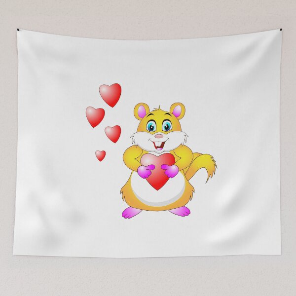 Item preview, cute hamster cartoon falling in love designed and sold by ZieProject.