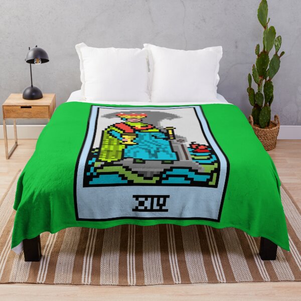 Item preview, Wait, is this pixel art tarot? Green - Minor Arcana 'King of Cups' (Design for T-shirt, stickers and other accessories) designed and sold by Pixel Waite.