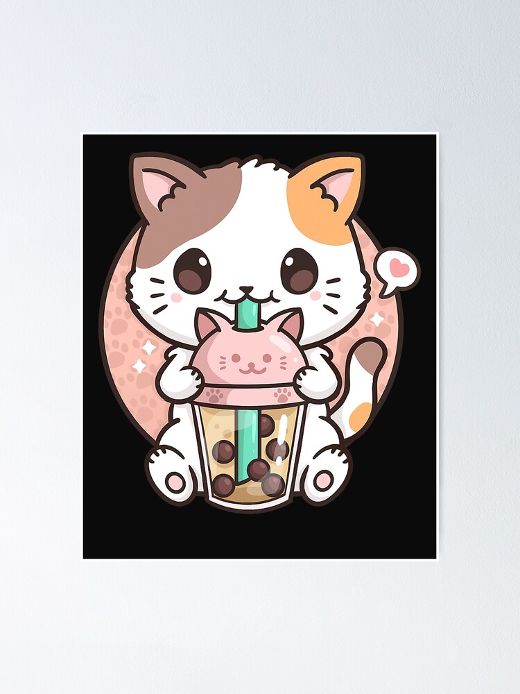 Boba Tea Cat Bubble Tea Cat Kawaii Anime Neko Poster For Sale By Zorinaabzs143 Redbubble 8225