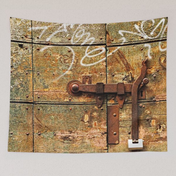 Item preview, Antique Weathered Wooden Door Rusty Latch Wood Texture designed and sold by Anna Lemos.