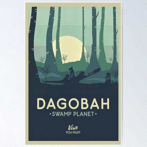 Vista previa del artículo con la obra «Dagobah Swamp Planet Visita obligada Star Wárs», diseñado y vendido por PaulaSpringArt.