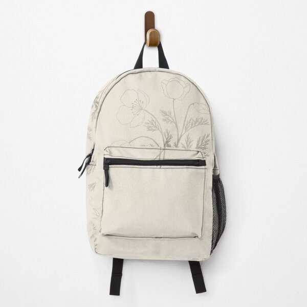 Item preview, Beige poppy flowers and ferns pattern. Botanical illustration. designed and sold by helga-wigandt.