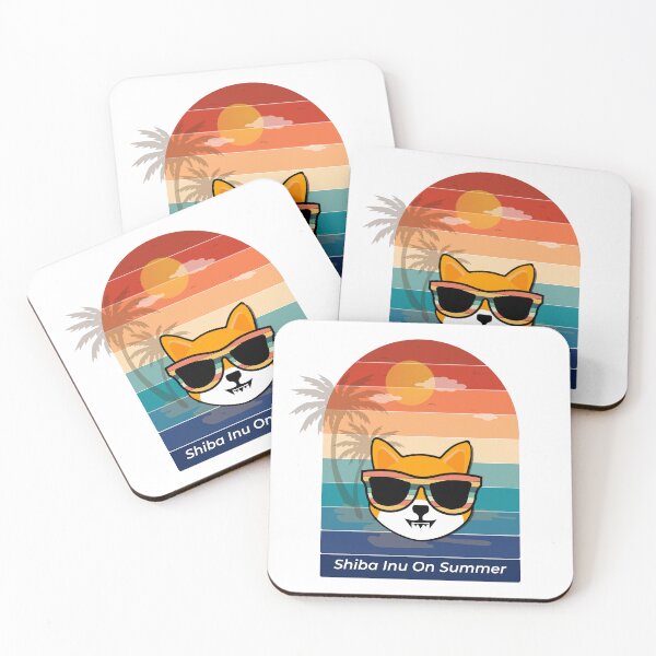 Item preview, shiba inu crypto currency on summer background designed and sold by ZieProject.