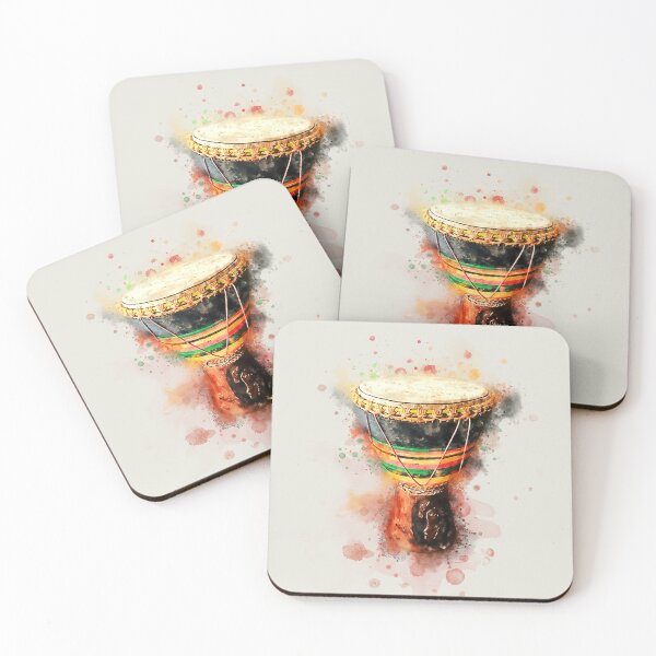 Item preview, The Beat - Djembe African Drum In Colorful Watercolor  designed and sold by Andreea Eva Herczegh.