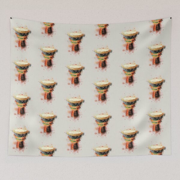 Item preview, The Beat - Djembe African Drum In Colorful Watercolor designed and sold by Andreea Eva Herczegh.