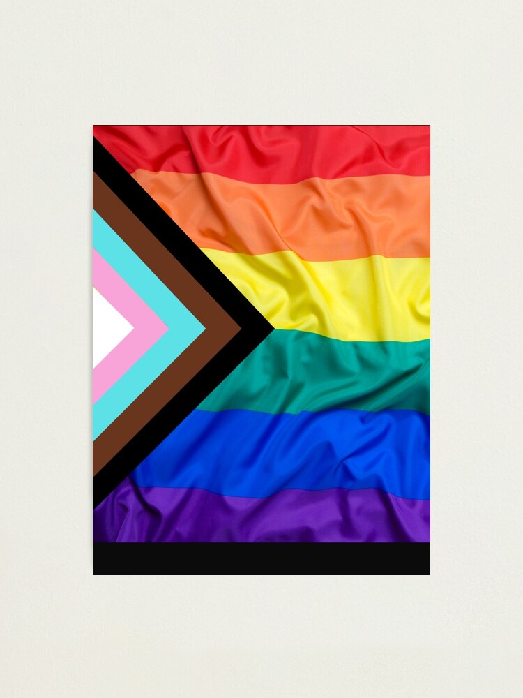 Lámina Fotográfica «bandera De Orgullo De Progreso Lgbt Nueva Bandera