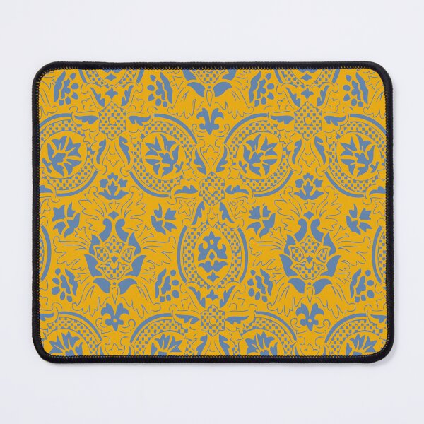 Item preview, Vintage Ornament Pattern - Mustard Yellow and Blue designed and sold by LamaraK.