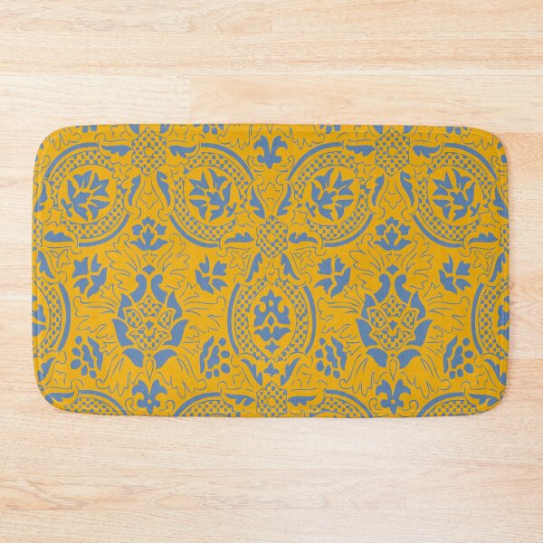 Item preview, Vintage Ornament Pattern - Mustard Yellow and Blue designed and sold by LamaraK.