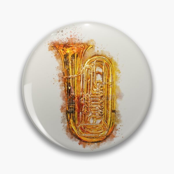 Item preview, Tuba Shiny Golden Brass Musical Instrument Colorful Watercolor designed and sold by Andreea Eva Herczegh.