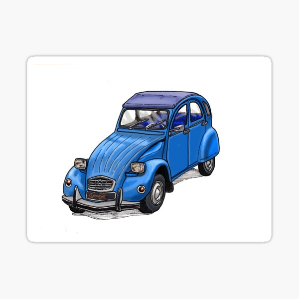 2CV azul Pegatina