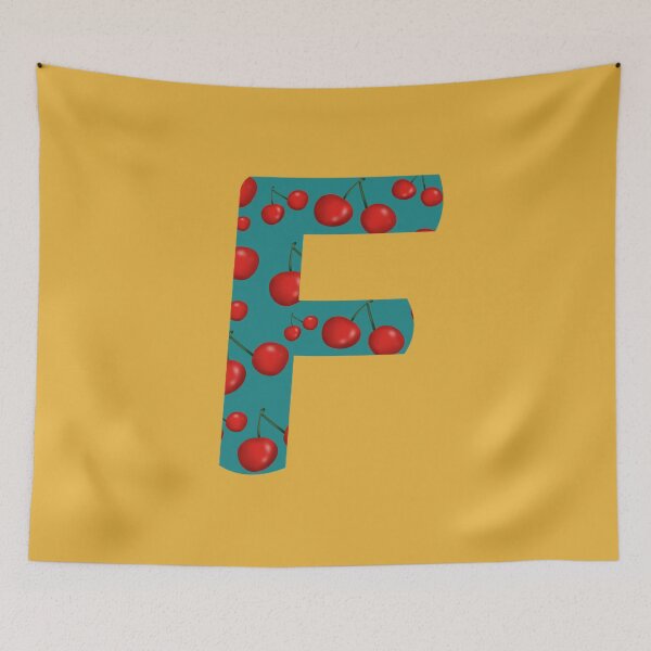 Item preview, Red Cherries Initial Monogram Letter F- Fruit  designed and sold by Karen Ekdahl.