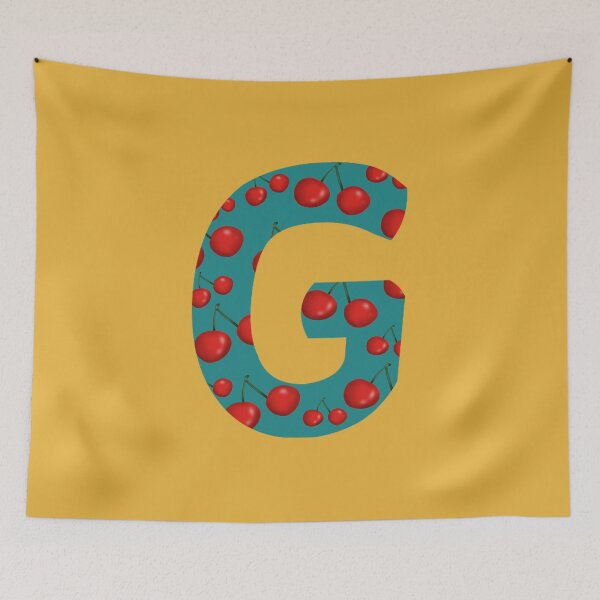 Item preview, Red Cherries Pattern Initial Monogram Letter G - Fruit  designed and sold by Karen Ekdahl.