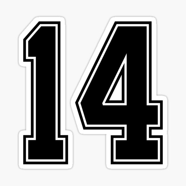 Basketball ball number 14, fourteen Sticker for Sale by TheCultStuff