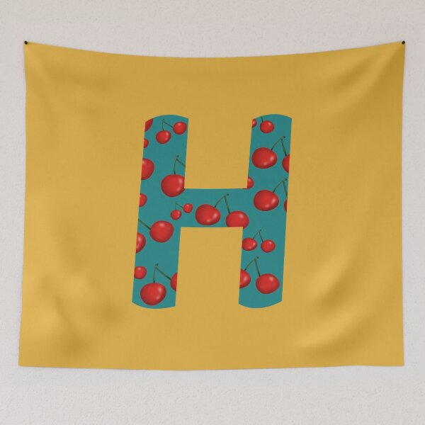 Item preview, Red Cherries Initial Monogram Letter H - Fruit  designed and sold by Karen Ekdahl.