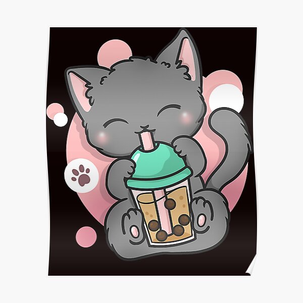 "Katze Boba Tea Bubble Tea Anime Kawaii Neko" Poster von CelestinePagac