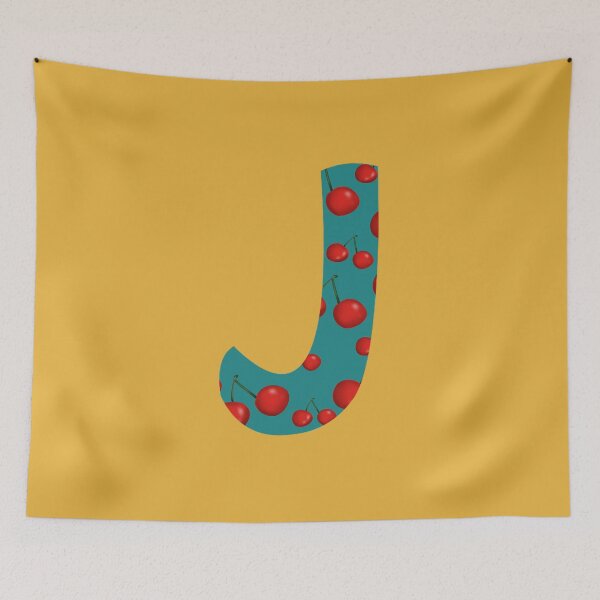 Item preview, Red Cherries Personalised Initial Monogram Letter J - Fruit  designed and sold by Karen Ekdahl.
