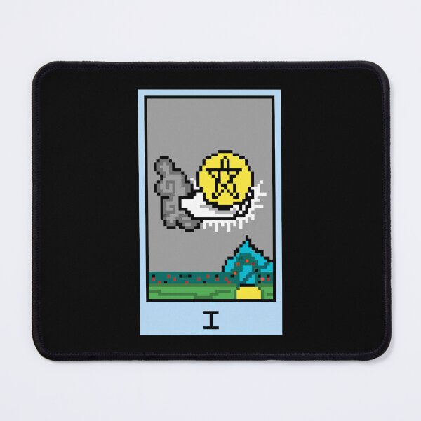 Item preview, Wait, is this pixel art tarot? Black - Minor Arcana 'Ace of Pentacles' (Design for T-shirt, stickers and other accessories) designed and sold by Pixel Waite.
