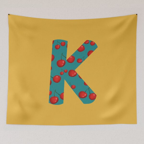 Item preview, Red Cherries Personalized Initial Monogram Letter K- Fruit  designed and sold by Karen Ekdahl.