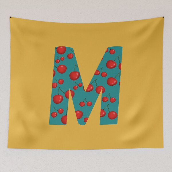 Item preview, Red Cherries Initial Monogram Letter M - Fruit  designed and sold by Karen Ekdahl.