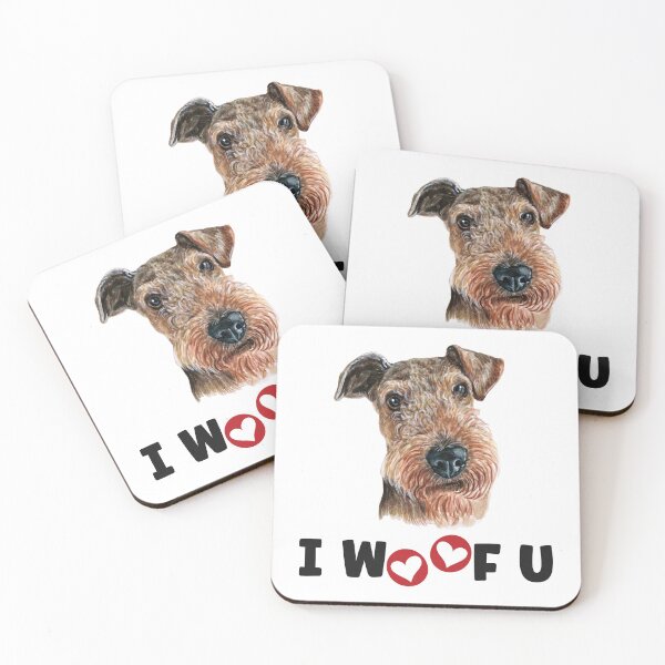 Item preview, Airdale Terrier Dog I Woof You designed and sold by Blok45.
