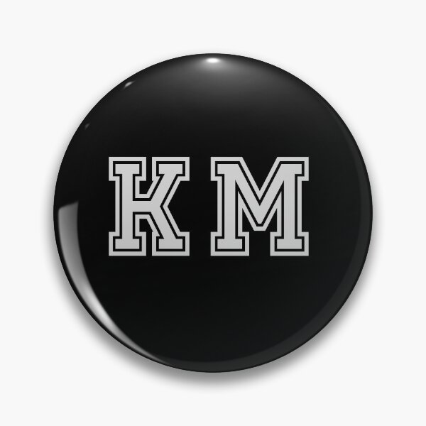 Item preview, K.M. Varsity Initials | Varsity Letters | Black And White | Personalised Gifts designed and sold by Avo And Sriracha.