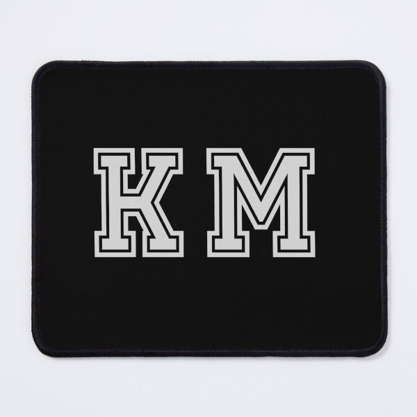 Item preview, K.M. Varsity Initials | Varsity Letters | Black And White | Personalised Gifts designed and sold by Avo And Sriracha.