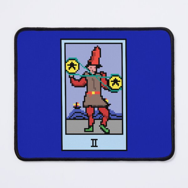 Item preview, Wait, is this pixel art tarot? Blue - Minor Arcana 'Two of Pentacles' (Design for T-shirt, stickers and other accessories) designed and sold by Pixel Waite.