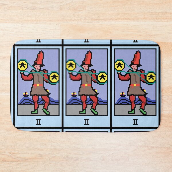 Item preview, Wait, is this pixel art tarot? Blue - Minor Arcana 'Two of Pentacles' (Design for T-shirt, stickers and other accessories) designed and sold by Pixel Waite.