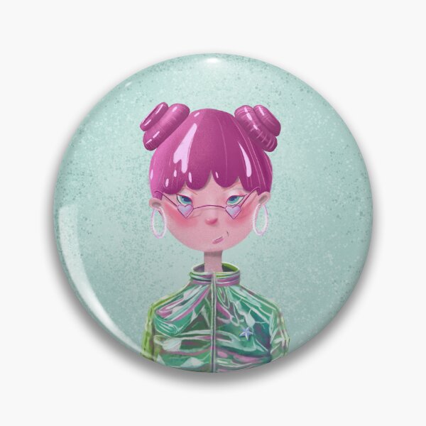 Item preview, Pink Princess with space buns and holographic tracksuits designed and sold by TinaMalajmare.