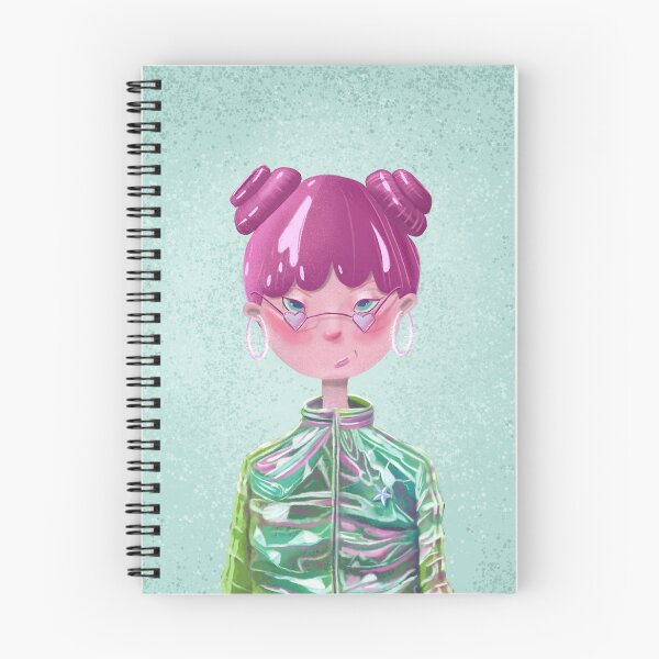 Item preview, Pink Princess with space buns and holographic tracksuits designed and sold by TinaMalajmare.