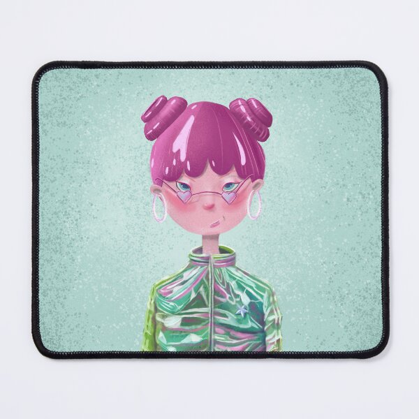 Item preview, Pink Princess with space buns and holographic tracksuits designed and sold by TinaMalajmare.