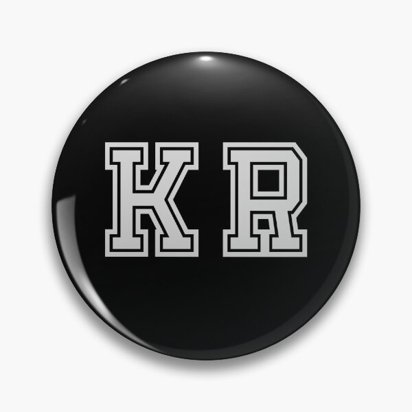 Item preview, K.R. Varsity Initials | Varsity Letters | Black And White | Personalised Gifts designed and sold by Avo And Sriracha.