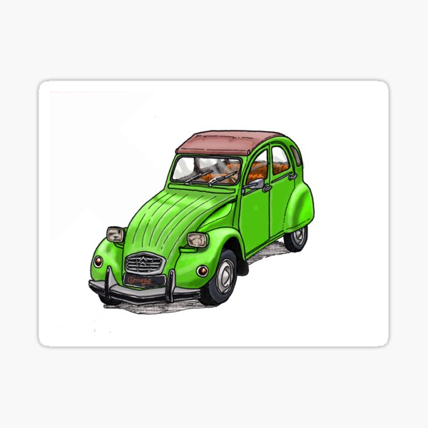 2cv verde Pegatina