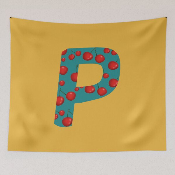 Item preview, Red Cherries Initial Monogram Letter P - Fruit  designed and sold by Karen Ekdahl.