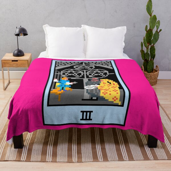 Item preview, Wait, is this pixel art tarot? Pink - Minor Arcana 'Three of Pentacles' (Design for T-shirt, stickers and other accessories) designed and sold by Pixel Waite.