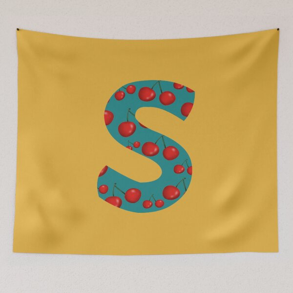 Item preview, Red Cherries Initial Monogram Letter S - Fruit  designed and sold by Karen Ekdahl.
