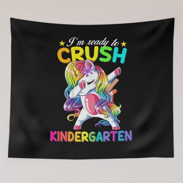 Item preview, I am ready to crush kindergarten back to school unicorn designed and sold by Danielle6695.