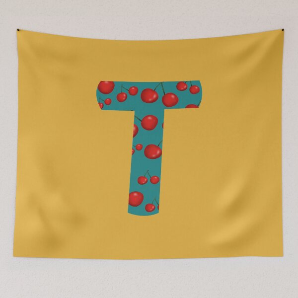 Item preview, Red Cherries Initial Monogram Letter T - Fruit  designed and sold by Karen Ekdahl.